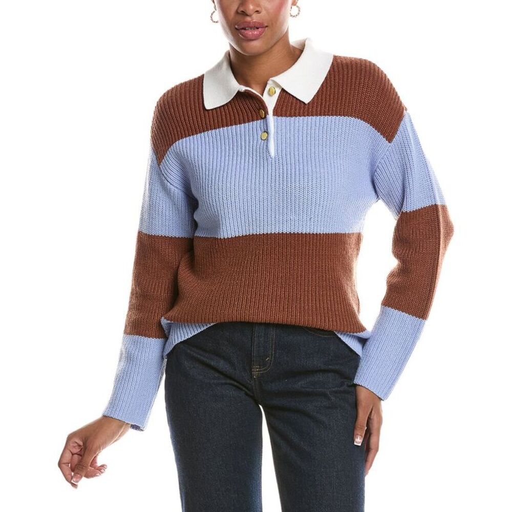 Rd Style Womens  Mae Long Saleeve Polo Neck Pullover, Brown